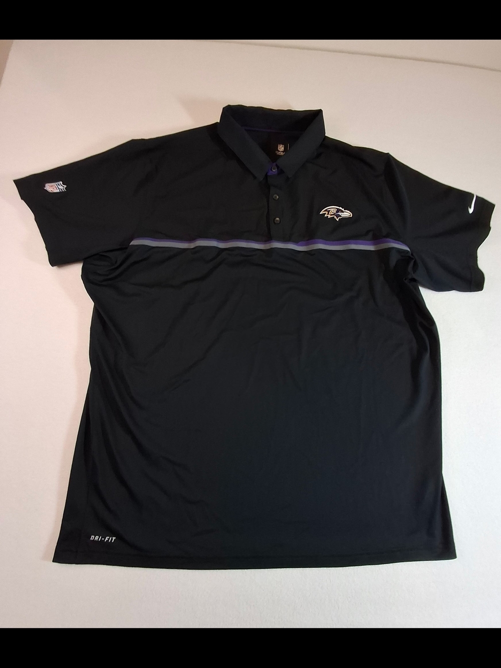 Nike Men's 2X  Baltimore Ravens Black Polo Shirt